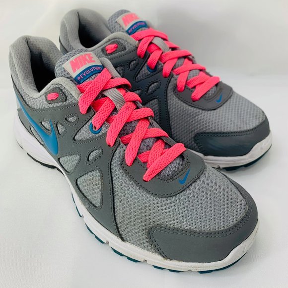 Nike Womens Revolution 2 Running Shoes Sneakers 554902-006 Gray Blue Size 8.5 - Picture 1 of 8